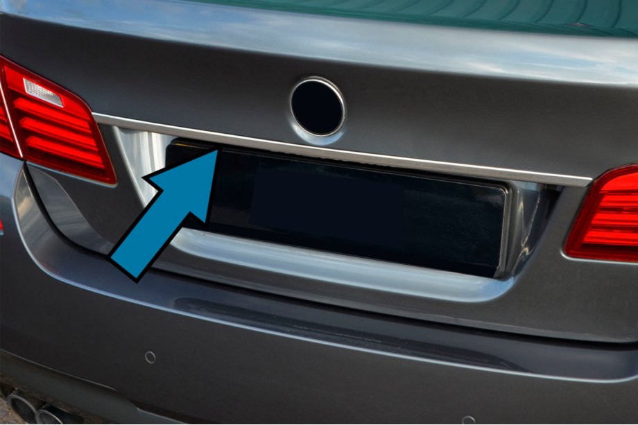 BMW 5 Series F10/F11 2010–2016 Chromleiste über dem Kennzeichen SD (Edelstahl) OmsaLine - Italienischer Edelstahl Image