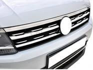 Volkswagen Tiguan 2016-2023 Zierleisten für Kühlergrillkante und Scheinwerfer 2016-2020 (3 Stk, Edelstahl) Foto 3