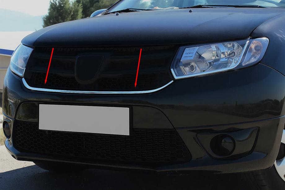 Dacia Sandero 2013-2020 Chrom Zierleiste unter dem Kühlergrill (1 Stk, Edelstahl) Foto 1
