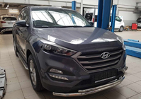 Hyundai Tucson TL 2016-2021 Frontschutzbügel ST014 (Edelstahl) d60/60 Foto 2