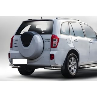 Hintere doppelte Eckschutzrohre AK003-double (2 Stk., Edelstahl) Chery Tiggo 3 2005- Foto 1