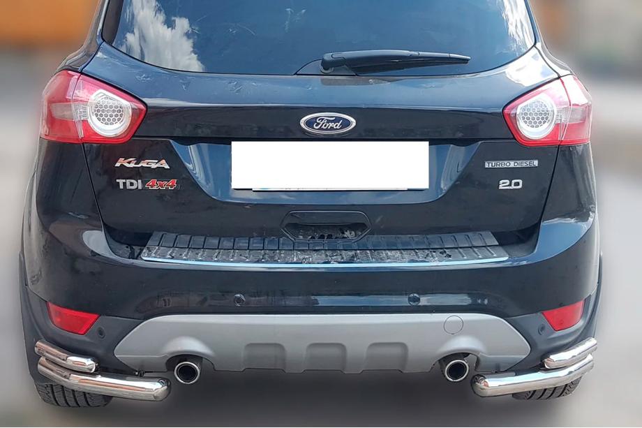 Ford Kuga 2008-2013 Hintere doppelte Eckschutzrohre AK003-double (2 Stk., Edelstahl) Image