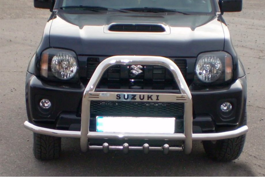 Suzuki Jimny 1998-2018 Frontschutzbügel QT007-Exclusive (mit Schriftzug, Edelstahl) Image