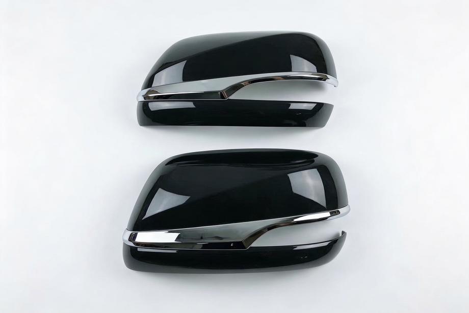 Toyota Land Cruiser 200 2007-2021 Spiegelabdeckungen (ohne Blinker, Stil 2016) Links, Schwarz Foto 2