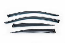 BMW 5 Series E60/E61 2003-2010 Windabweiser mit Chromleisten SD (4 Stk, HIC) Foto 2