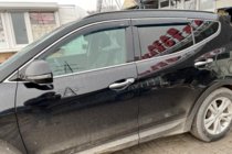 Hyundai Santa Fe 3 2012-2018 Windabweiser mit Chromleisten LONG (4 Stk, HIC) Foto 2