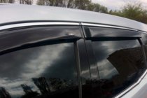 Hyundai Santa Fe 3 2012-2018 Windabweiser mit Chromleisten LONG (4 Stk, HIC) Foto 4