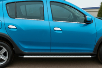 Dacia Sandero 2007-2013 Fensterzierleisten außen Edelstahl (4 Stk.) Carmos - Türkischer Edelstahl Foto 1