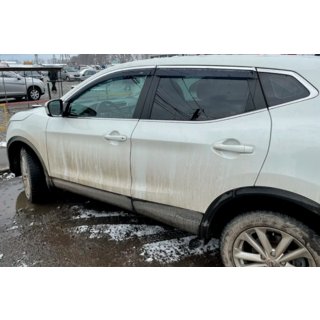 Windabweiser mit Chromleisten (4 Stk, HIC) Nissan Qashqai 2014-2021 Foto 2