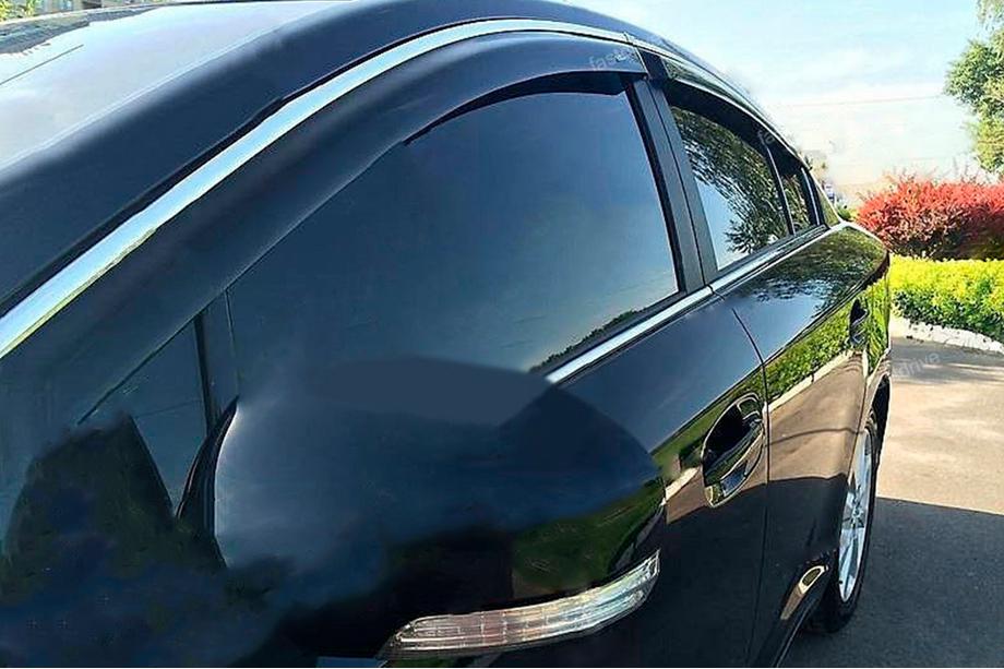 Honda Crosstour 2009-2015 Windabweiser mit Chromleisten (4 Stk, HIC) Image