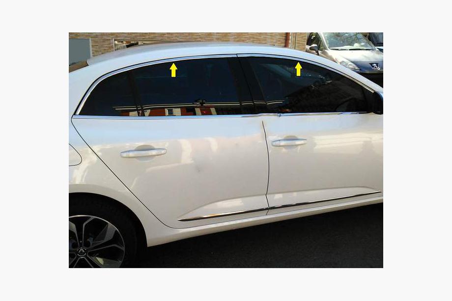 Renault Megane IV 2016-2025 Fensterzierleisten oben Edelstahl 6-tlg Sedan OmsaLine - Italienischer Edelstahl Image