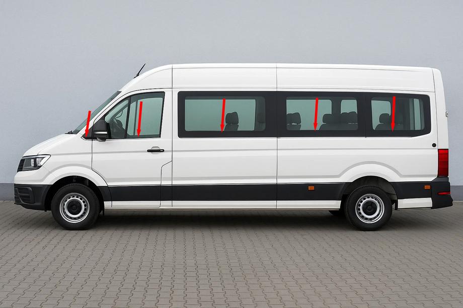 Volkswagen Crafter 2016- Untere Fensterleisten lange Basis (10 Stk, Edelstahl) Image