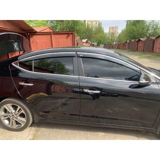 Windabweiser mit Chromleiste (4 Stk, Niken) Hyundai Elantra (AD) 2015-2020 Foto 1