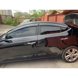 Windabweiser mit Chromleiste (4 Stk, Niken) Hyundai Elantra (AD) 2015-2020 Foto 2