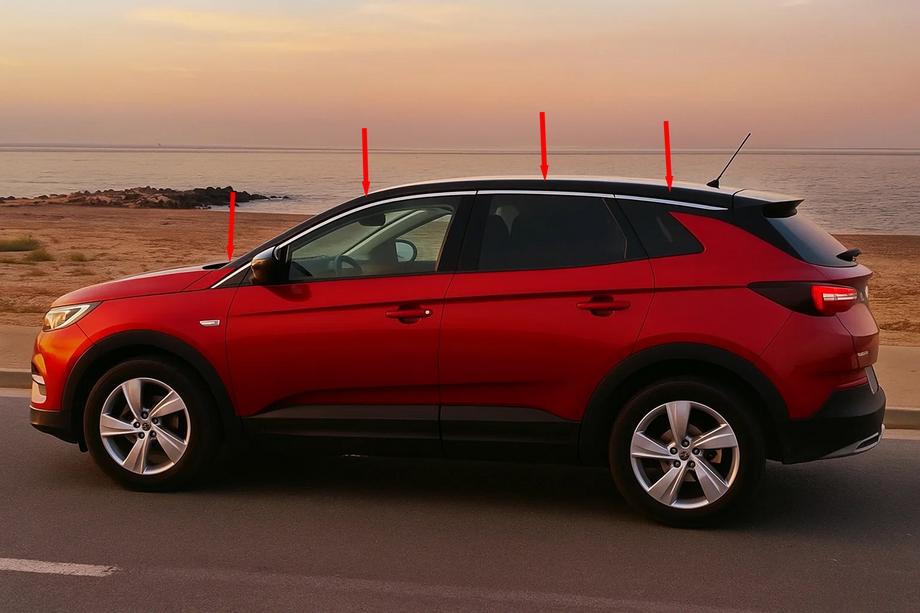 Opel Grandland X 2017- Obere Fensterleisten Edelstahl (8 Stk) Image