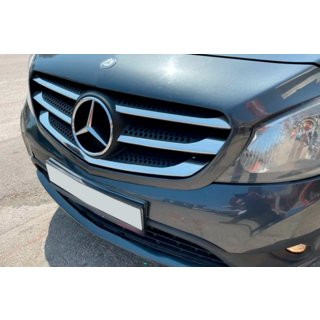 Chrom Kühlergrill Blenden (5 Stk, Edelstahl) Mercedes Citan 2013-2021 Foto 3
