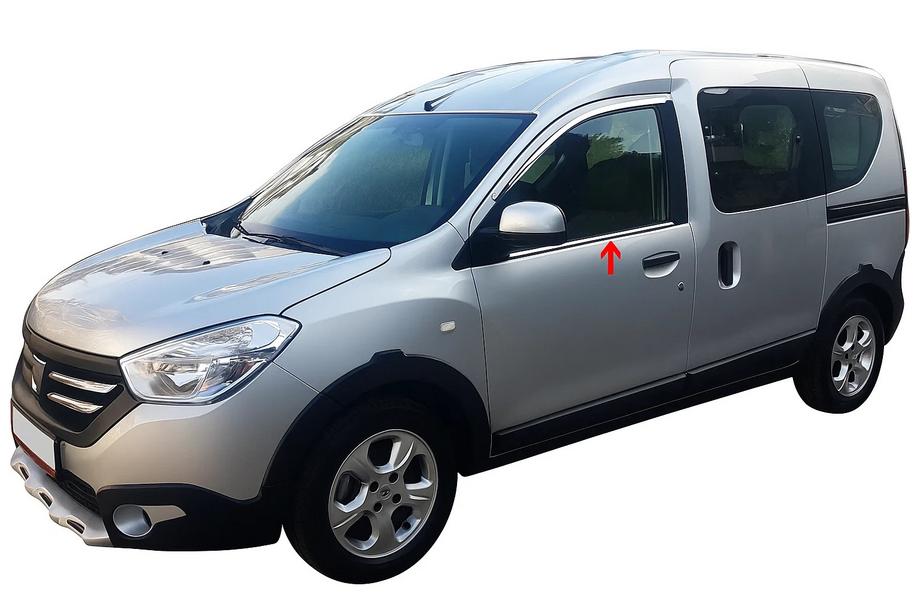 Renault Dokker 2013-2022 Fensterzierleisten (2 Stk., Edelstahl) Carmos - Türkischer Edelstahl Image