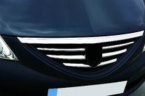Renault Logan I 2005-2008 Edelstahl Kühlergrill Blenden Carmos - Türkischer Edelstahl Foto 1