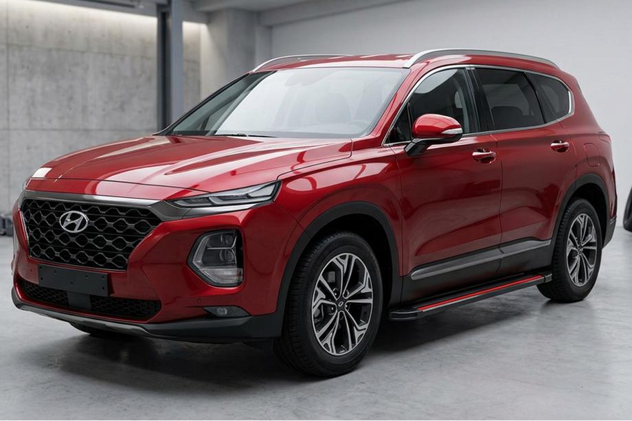 Hyundai Santa Fe 4 2018-2023 Seitenschweller Maya Red (2 Stk., Aluminium) Image