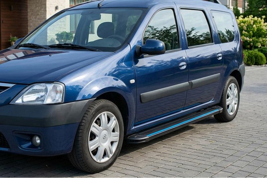 Dacia Logan MCV 2004-2014 Seitenschweller Maya Blue (2 Stk., Aluminium) Image