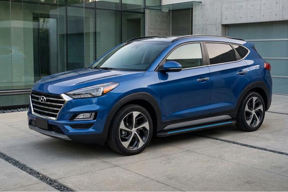 Hyundai Tucson TL 2016-2021 Seitenschweller Maya Blue-Black (2 Stk., Aluminium) Image
