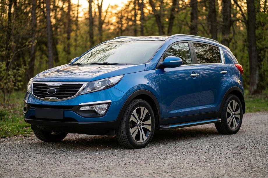 Kia Sportage 2010-2015 Seitenschweller Maya Blue-Black (2 Stk., Aluminium) Image
