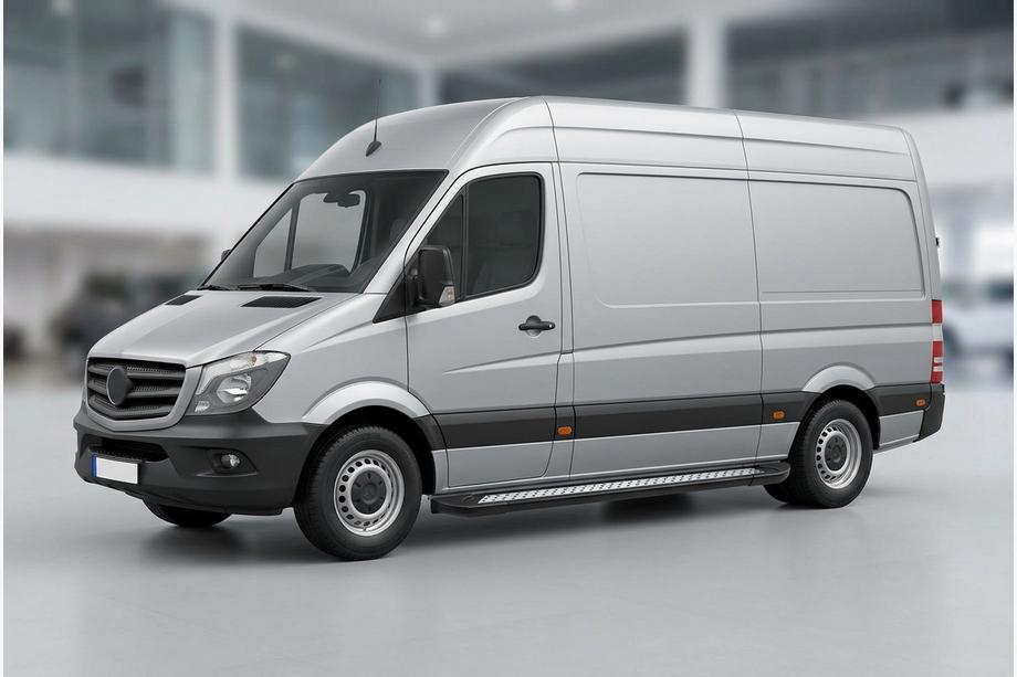 Volkswagen Crafter 2006-2016 Seitenschweller New Vision Black (2 Stk., Aluminium) Lang/ExtraLang Image