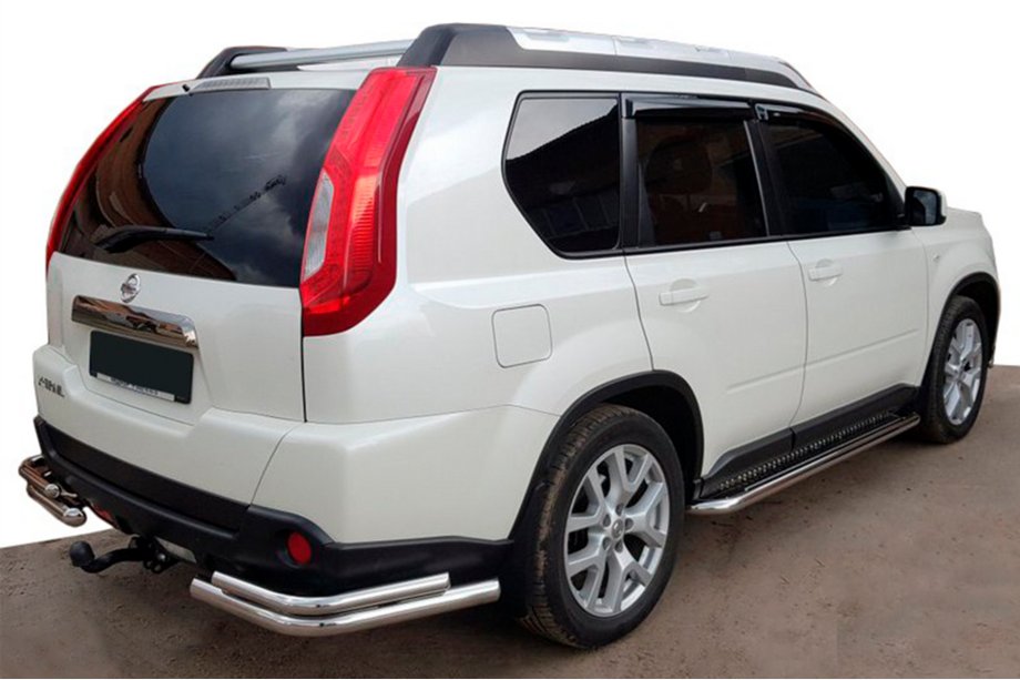 Nissan X-trail T31 2007-2014 Hintere Eckschutzrohre AK003-Double (2 Stk., Edelstahl) Image