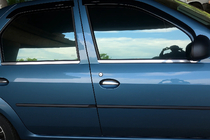 Renault Logan I 2008-2013 Fensterrahmen Zierleisten Aussen Edelstahl (4 Stk) Carmos - Türkischer Edelstahl Foto 1