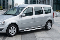 Renault Logan MCV 2005-2013 Trittbretter Allmond Grey (2 Stk., Alu) Foto 3