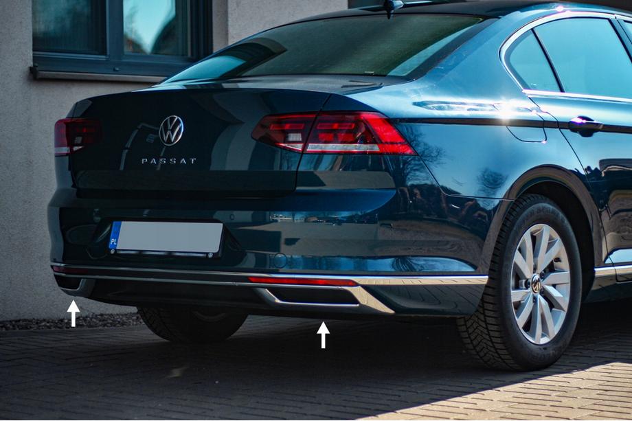 Volkswagen Passat B8 2015-2023 Auspuffblenden OmsaLine SD/SW (2019+, 3 Stk, Edelstahl) Image