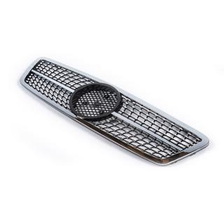 Frontgrill Diamond Silver Mercedes C-class W203 2000-2007 Foto 3