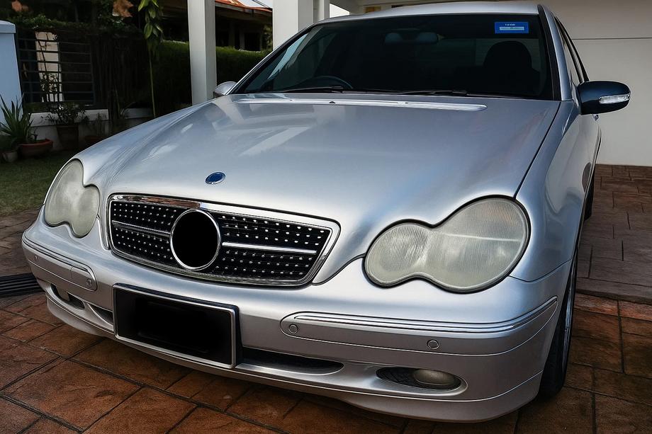 Mercedes C-class W203 2000-2007 Frontgrill Diamond Silver Image