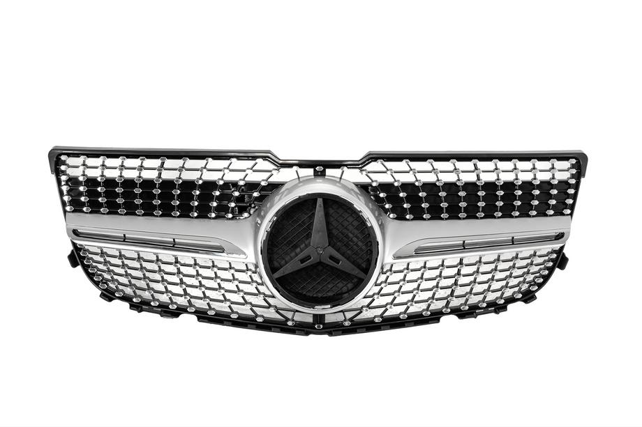 Mercedes GLK class X204 2008-2015 Frontgrill Diamond Silber (2013-2015) Ohne Kamera Foto 5