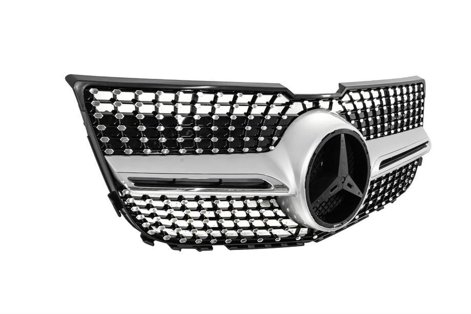 Mercedes GLK class X204 2008-2015 Frontgrill Diamond Silber (2013-2015) Ohne Kamera Foto 7