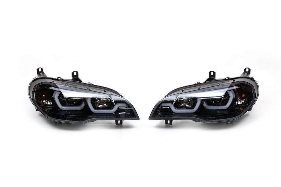 BMW X5 E70 2007-2013 Frontscheinwerfer mit LED-Beleuchtung (2 Stk, dunkel) Foto 2