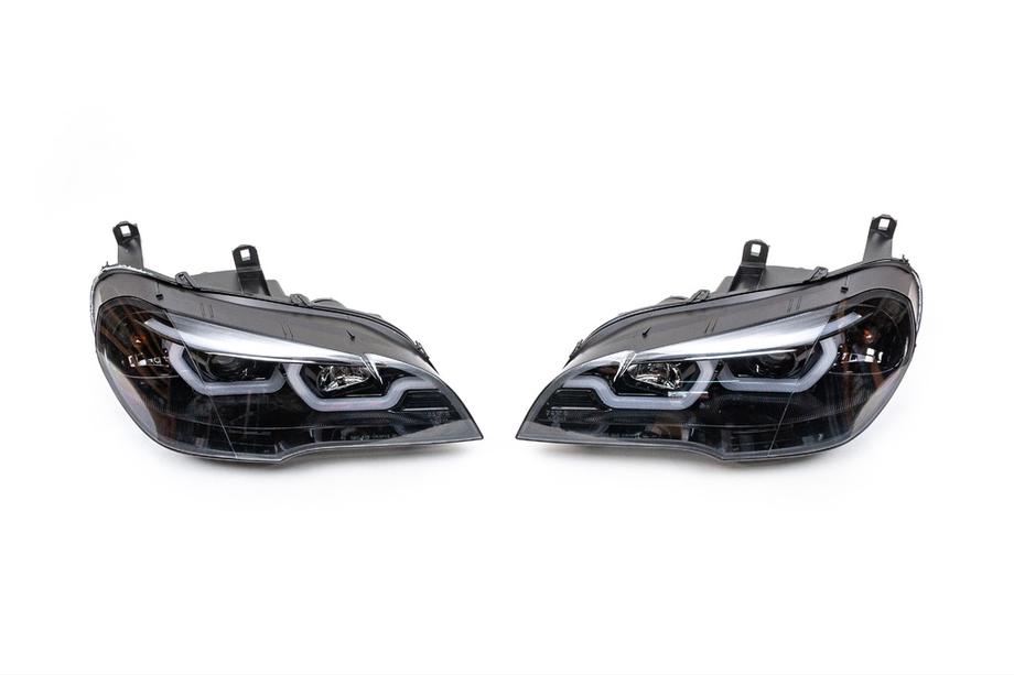BMW X5 E70 2007-2013 Frontscheinwerfer mit LED-Beleuchtung (2 Stk, dunkel) Foto 3