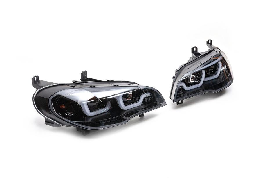 BMW X5 E70 2007-2013 Frontscheinwerfer mit LED-Beleuchtung (2 Stk, dunkel) Foto 4