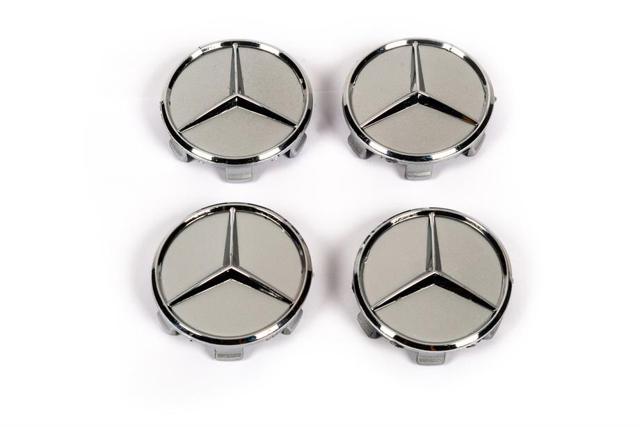 Mercedes-Benz Felgendeckel 75/71 mm ohne Ring (4 Stk, grau) Foto 1