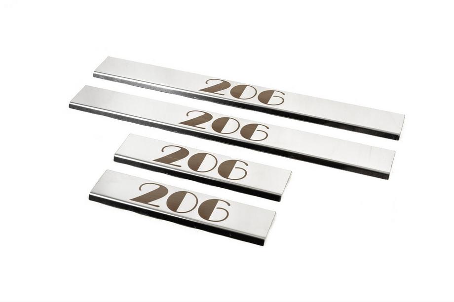 Peugeot 206 1998-2024 Einstiegsleisten Carmos (4 Stk, Edelstahl) Image