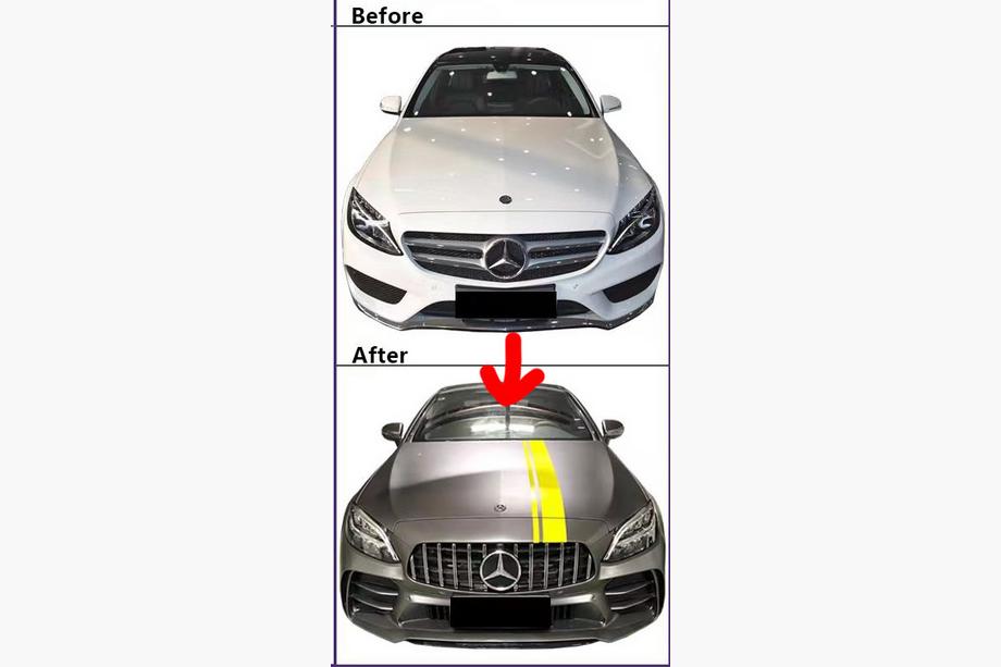 Mercedes C-class W205 2014-2021 Bodykit mit kompletter Heckstossstange (Design Black Mamba C63GT) Foto 10