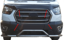 Ford Transit 2014- Chrom Grillumrandung (2019+, 4 Stk, Edelstahl) Carmos - Türkischer Edelstahl Foto 1