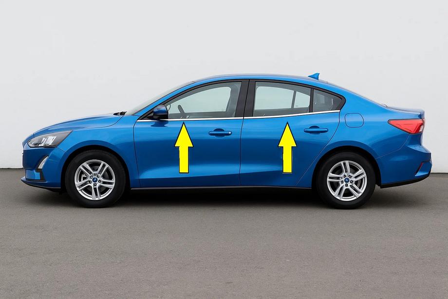 Ford Focus IV 2018- Unterer Fensterrahmen OmsaLine HB, SD (4 Stk, Edelstahl) Carmos - Türkischer Edelstahl Image