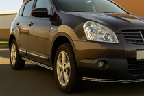 Nissan Qashqai 2007-2010 Seitliche Doppelrohre (2 Stk., Edelstahl) Foto 1