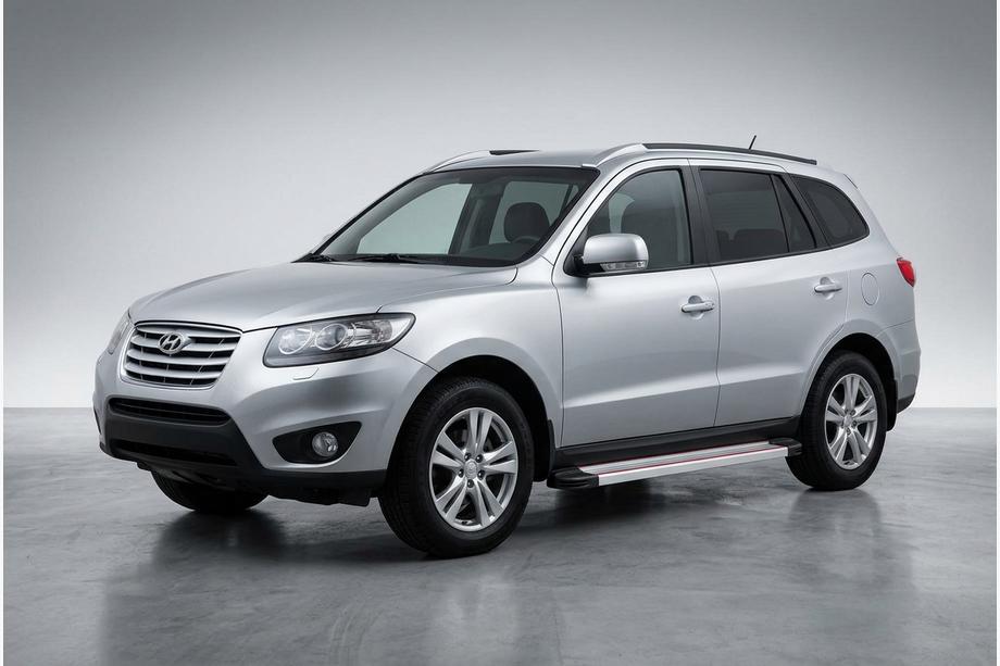 Hyundai Santa Fe 2 2006-2012 Seitenschweller Maya Rot-Grau (2 Stk., Aluminium) Image