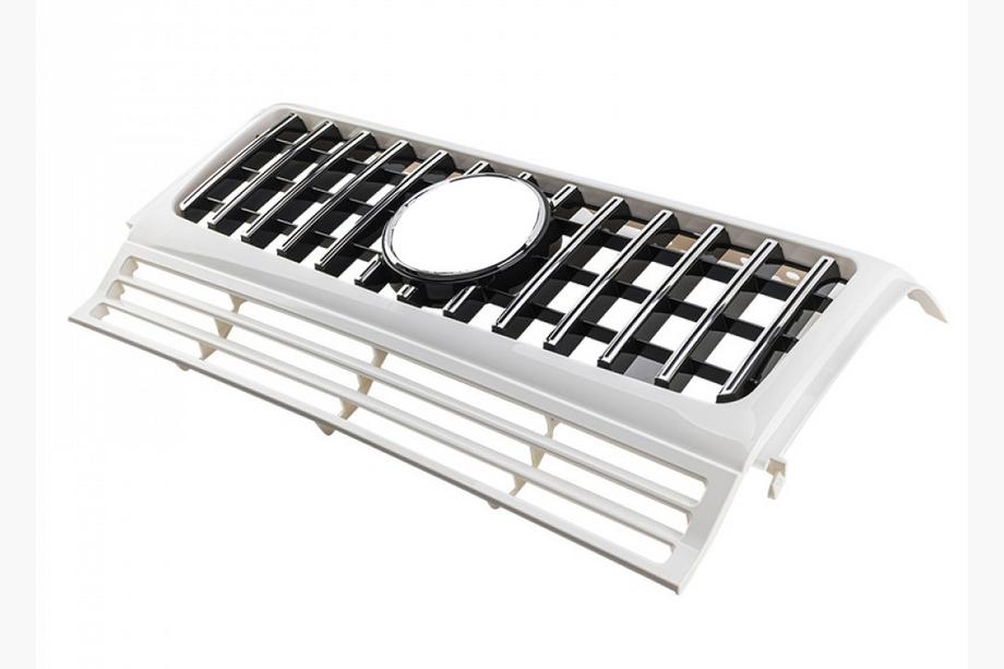 Mercedes G class W463 1990-2018 Frontgrill (GT Panamericana, ohne Chrom) Komplett Weiss Foto 10