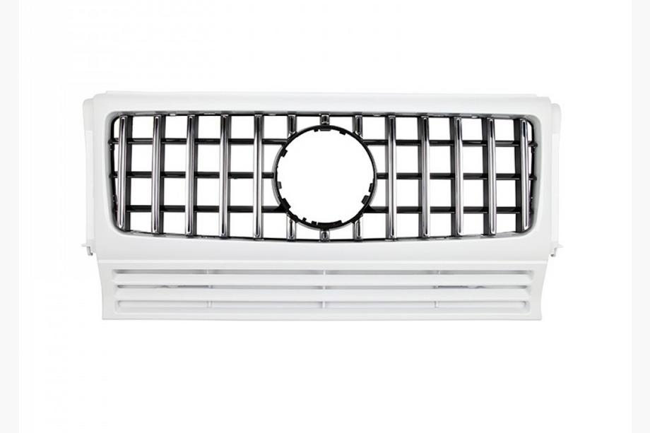 Mercedes G class W463 1990-2018 Frontgrill (GT Panamericana, ohne Chrom) Komplett Weiss Foto 9