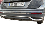 Volkswagen Tiguan 2016-2023 Blenden Auspuffblenden Imitation 2020+ (3 Stk, Edelstahl) Foto 3