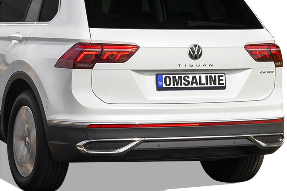 Volkswagen Tiguan 2016-2023 Blenden Auspuffblenden Imitation 2020+ (3 Stk, Edelstahl) Image