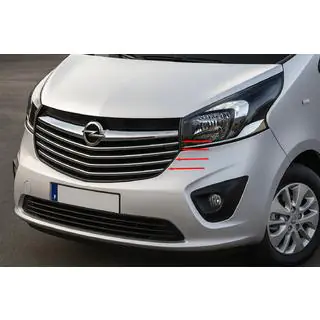 Grill Blenden Carmos Edelstahl Opel Vivaro 2015-2019 Foto 1